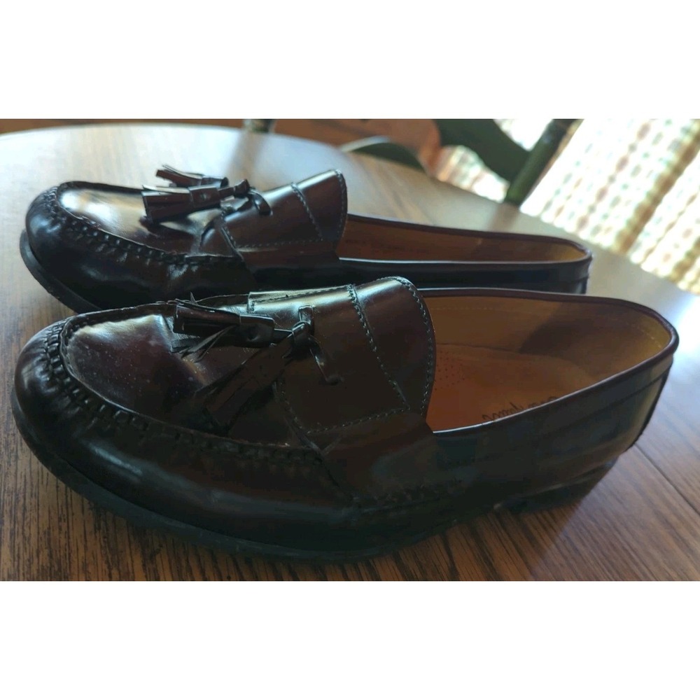 Cole Haan Casual Dress Shoes Mahogany Brown Leather Tassel Loafer Mens 11 D